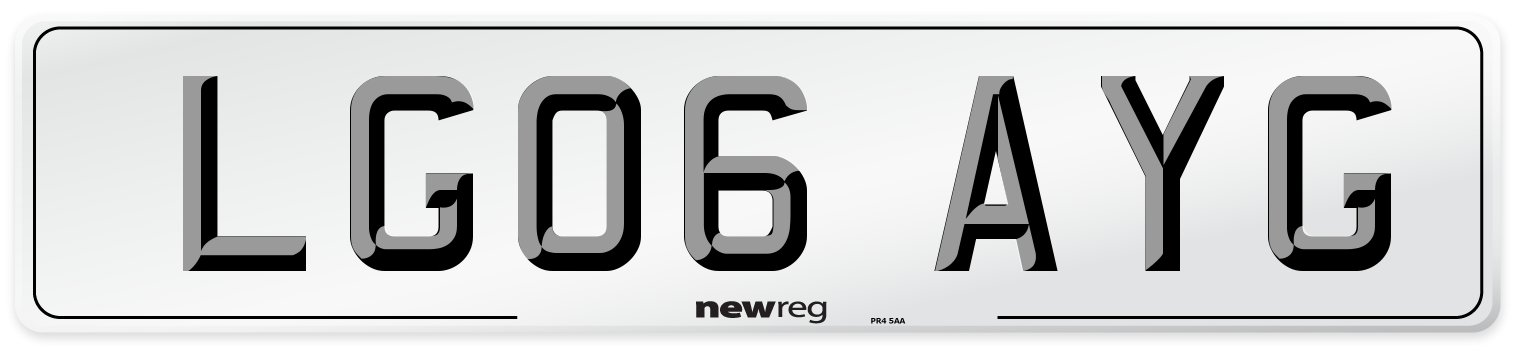 LG06 AYG Number Plate from New Reg
